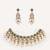 Gold plated green stone kundan necklace set