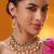 Gold plated green stone kundan necklace set