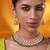 Gold plated green stone kundan necklace set
