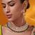 Gold plated green stone kundan necklace set
