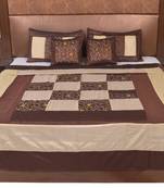 Polysilk Embroidered Bed Cover Set