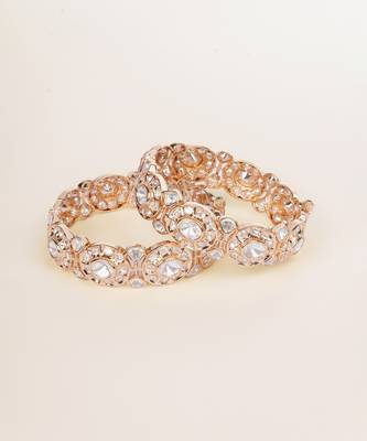 Gold plated kundan bangles 1