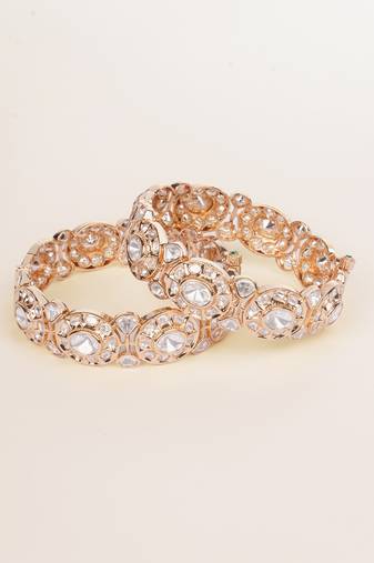 Gold plated kundan bangles