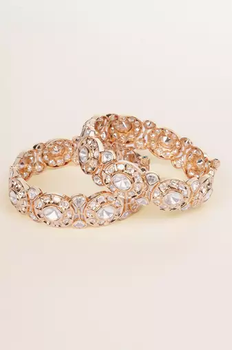 Gold plated kundan bangles
