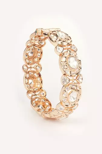 Gold plated kundan bangles
