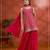 Red blooming georgette semi stitched suit with heavy embroidery & sequence work