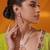 Gold plated green stone kundan necklace set