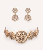 Gold plated kundan necklace set
