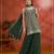 Green blooming georgette semi stitched suit with heavy embroidery & sequence work