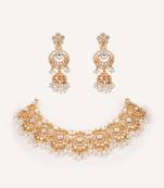 Gold plated kundan necklace set