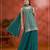 Teal green blooming georgette semi stitched suit with heavy embroidery & sequence work