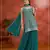 Teal green blooming georgette semi stitched suit with heavy embroidery & sequence work