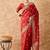 red banarasi art silk saree for women with beautiful weaving 
