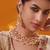 Gold plated kundan necklace set