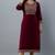 Women’s Maroon Ethnic Rayon A-Line Kurti with Designer Work