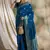 petrol blue banarasi art silk saree with classic weaving details 