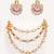 Gold plated red stone kundan necklace set