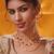 Gold plated red stone kundan necklace set