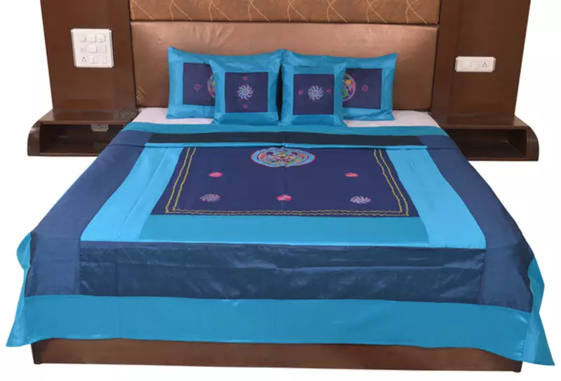 Polysilk Embroidered Bed Cover Set