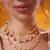 Gold plated red stone kundan necklace set