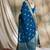 petrol blue banarasi art silk saree with classic weaving details 