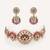 Gold plated pink stone kundan necklace set