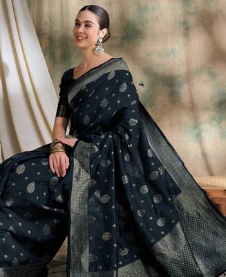 black banarasi art silk saree with traditional weaving craft  1