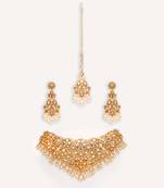 Gold plated kundan necklace set