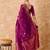 magenta banarasi art silk saree with graceful weaving patterns 