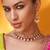 Gold plated red stone kundan necklace set