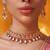 Gold plated red stone kundan necklace set