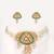 Gold plated green stone kundan necklace set