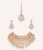 Gold plated kundan necklace set
