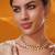 Gold plated green stone kundan necklace set