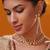 Gold plated green stone kundan necklace set