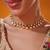 Gold plated green stone kundan necklace set