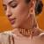 Gold plated red stone kundan necklace set