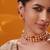 Gold plated red stone kundan necklace set