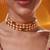 Gold plated green stone kundan necklace set