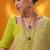 Gold plated green stone kundan necklace set