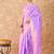 lavender banarasi art silk saree for women with fine weaving 