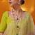 Gold plated green stone kundan necklace set