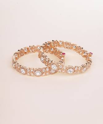 Gold plated kundan bangles 1