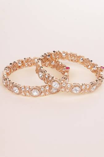 Gold plated kundan bangles
