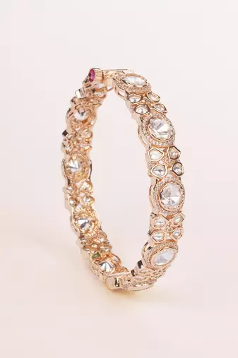 Gold plated kundan bangles