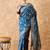 petrol blue banarasi art silk saree with unique weaving craft 