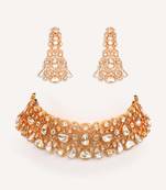 Gold plated kundan necklace set