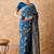 petrol blue banarasi art silk saree with unique weaving craft 