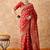women's red banarasi art silk saree with exceptional weaving work 