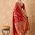 women's red banarasi art silk saree with exceptional weaving work 